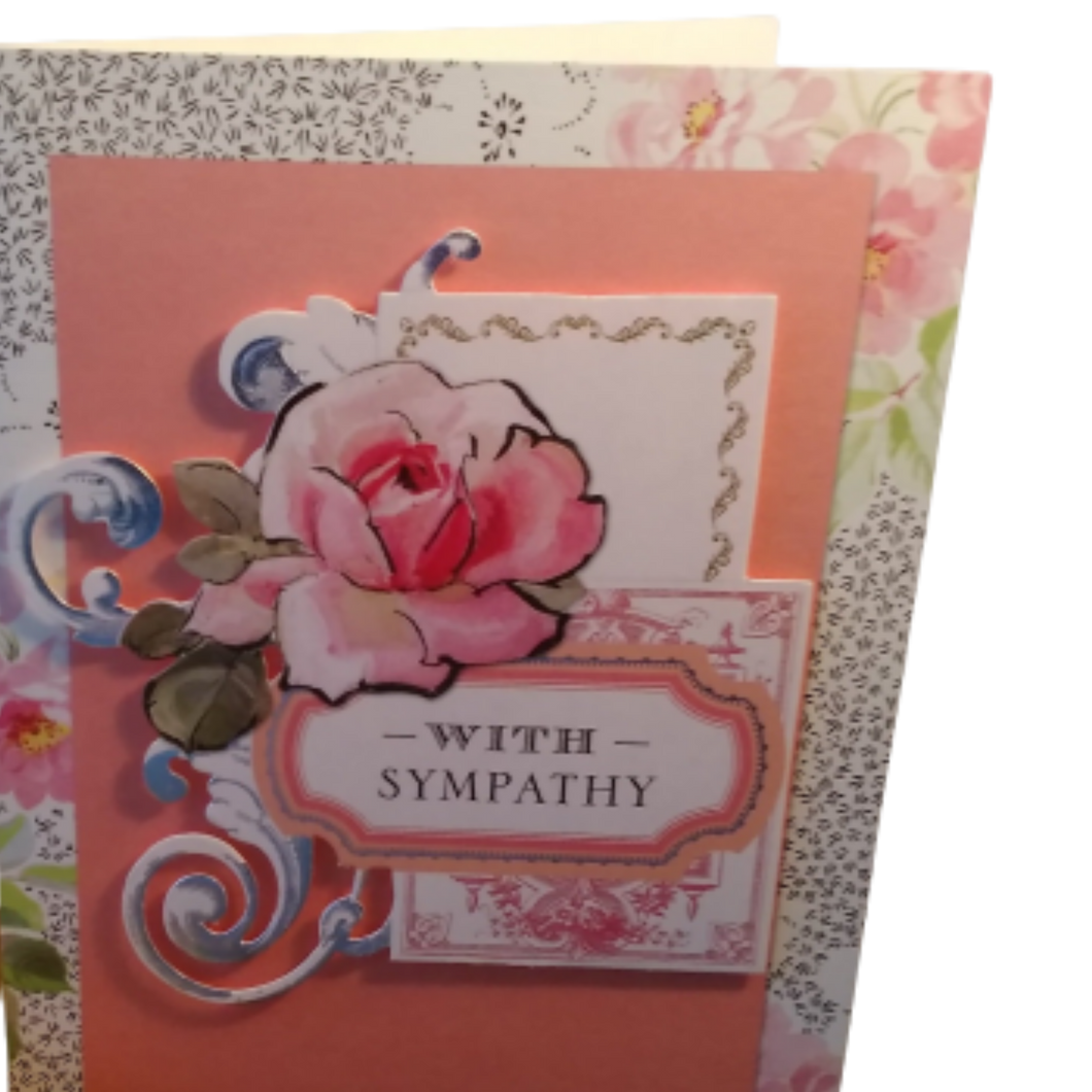 Sympathy Card with A Pink Rose