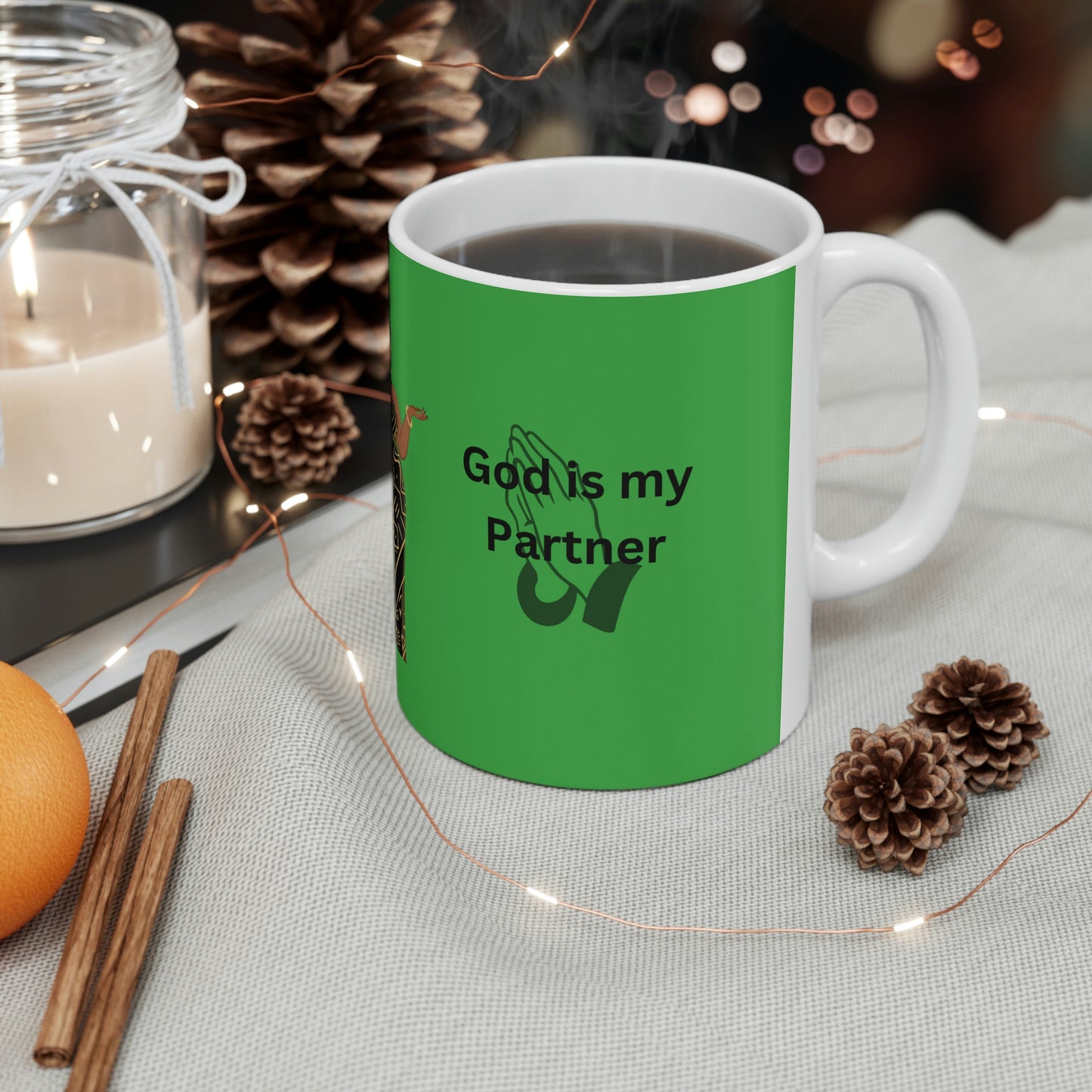 "God is My Partner" Quote Ceramic Mug 11oz