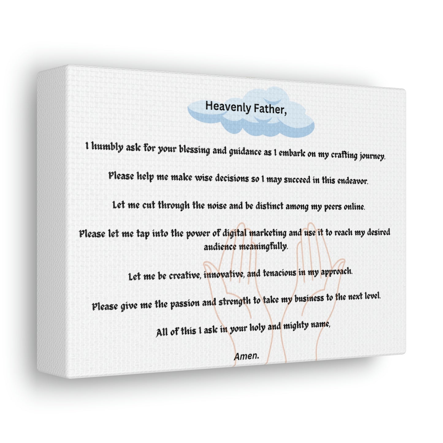 Jabez's Crafter Prayer Artful Canva Wrapped Prints