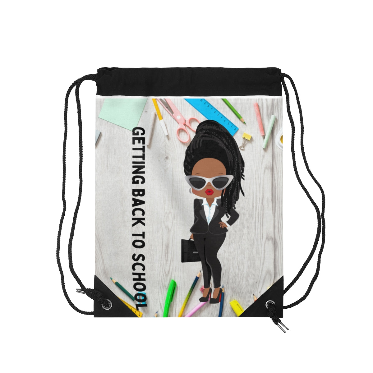 Getting Back to School Drawstring Bag