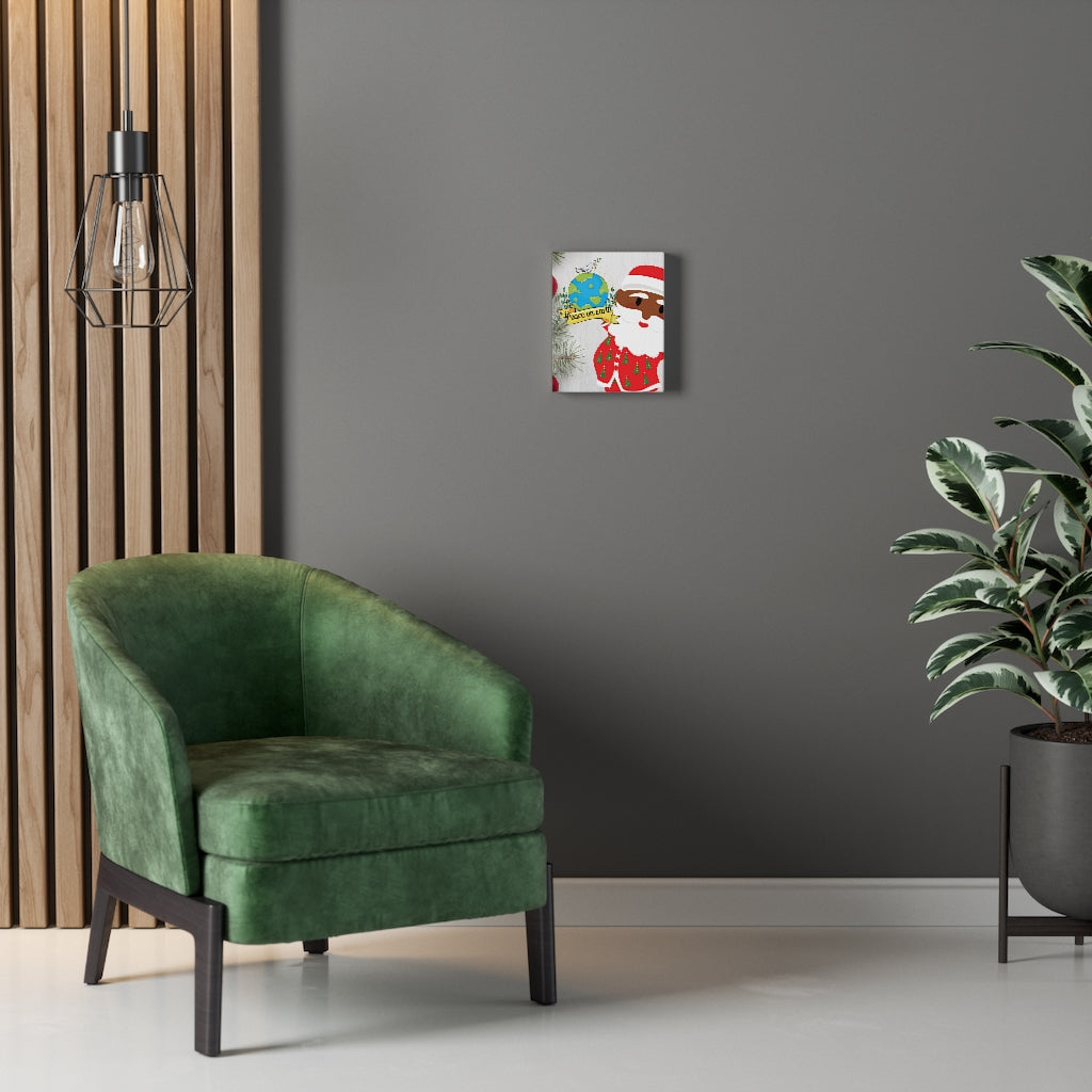 Santa Claus Peace on Earth Canvas Gallery Wraps