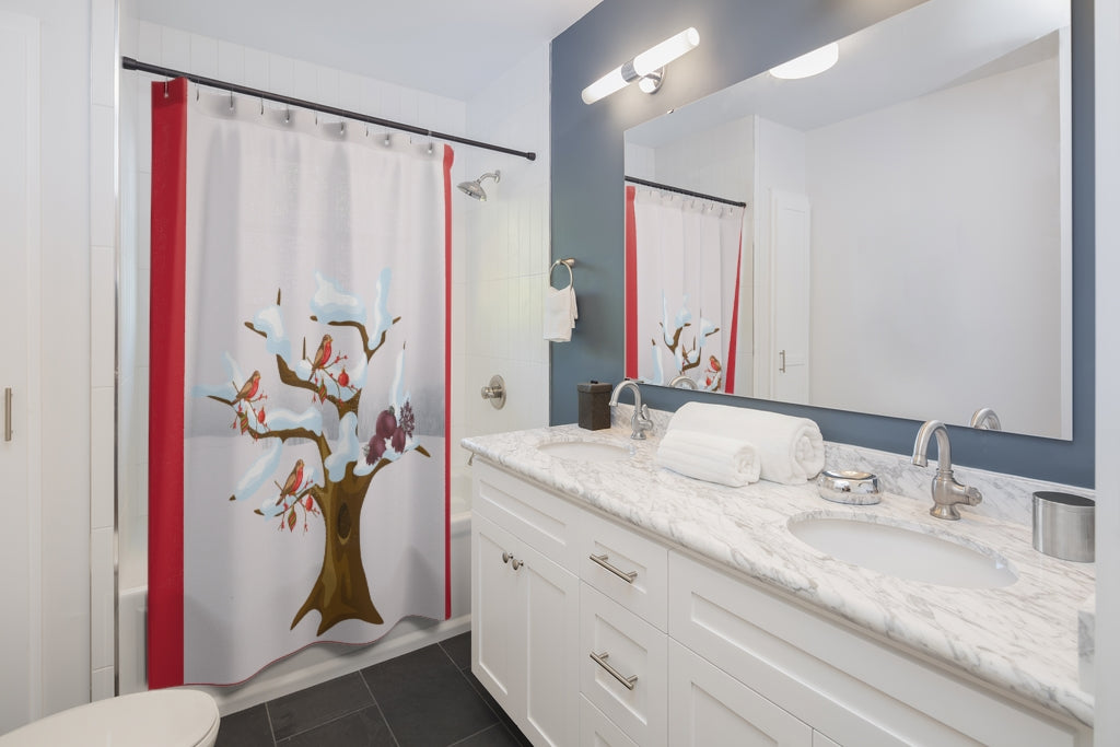 Holiday Cardinal Shower Curtains
