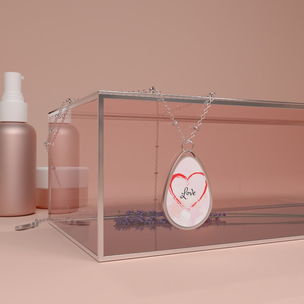 Love Heart Oval Necklace