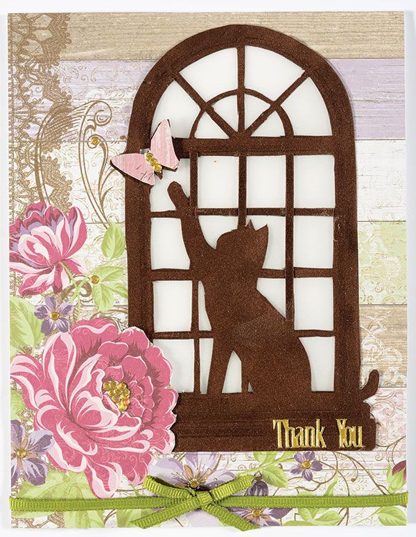 CAT SILHOUETTE EMBOSSING FOLDER