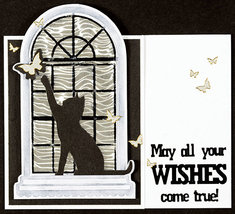 CAT SILHOUETTE EMBOSSING FOLDER