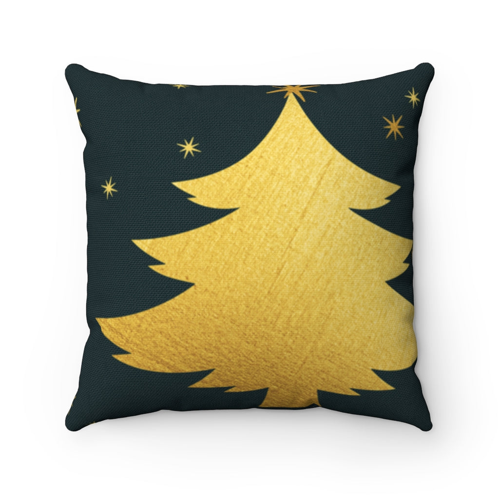Rock Around the Christmas Tree Spun Polyester Square Pillow Case