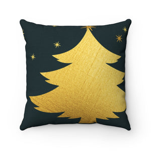 Rock Around the Christmas Tree Spun Polyester Square Pillow Case
