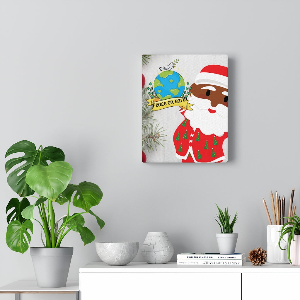Santa Claus Peace on Earth Canvas Gallery Wraps