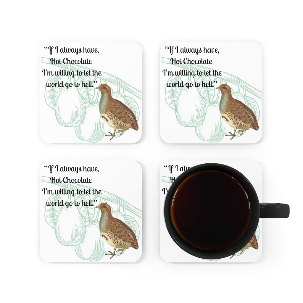 Cork Back Coaster Partridge in a Pear Tree