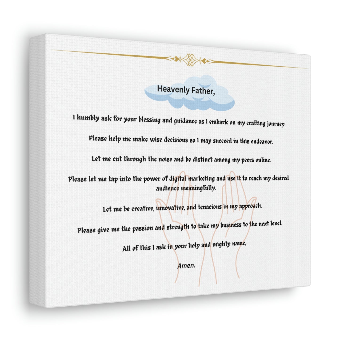 Jabez's Crafter Prayer Artful Canva Wrapped Prints
