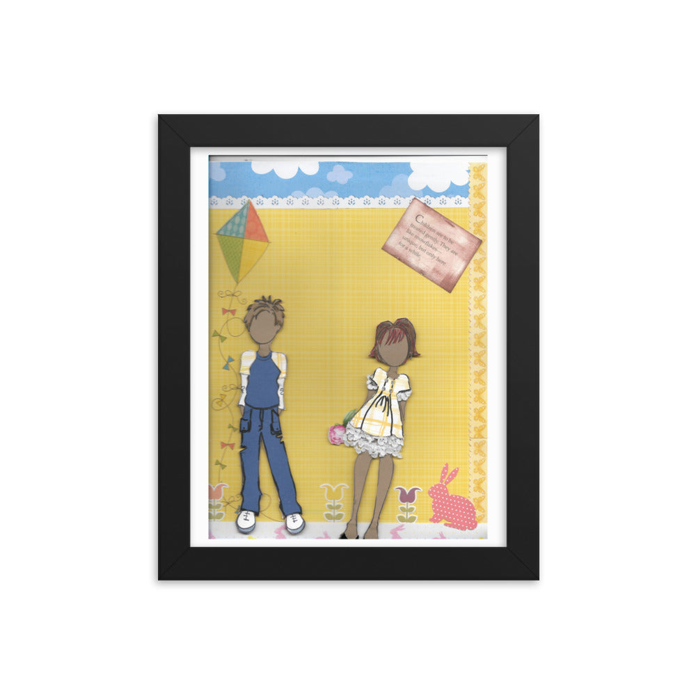 Springtime with the Children Silk poster