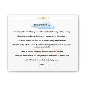 Jabez's Crafter Prayer Artful Canva Wrapped Prints
