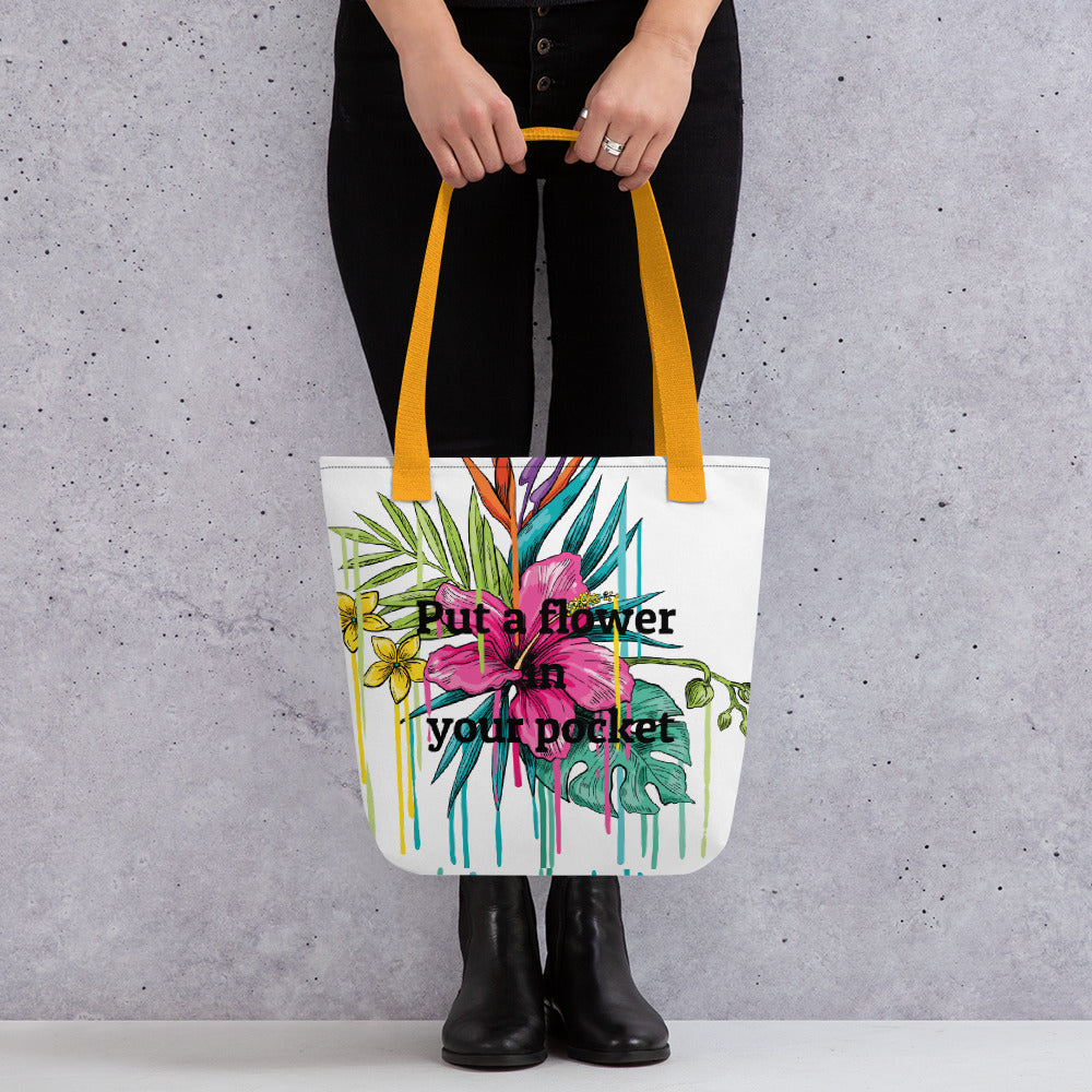 Tote bag Put a Flower in Your Pocket